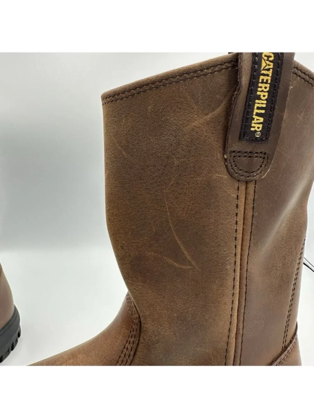 Caterpillar  Drawbar Men's Size 7.5 US Brown Leather Pull-On Work Boots F2892-18